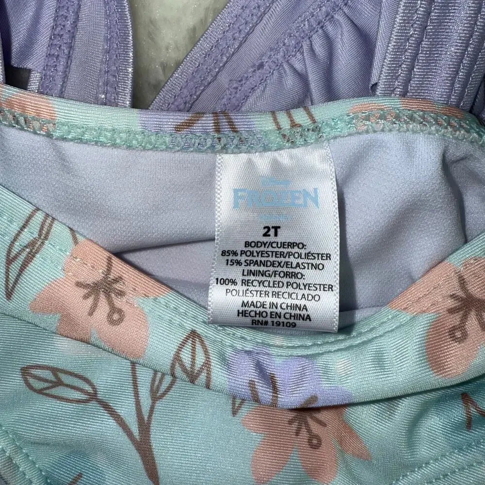 NWOT Disney Frozen Elsa Toddler 2-Piece Ruffled Swimwear 2T